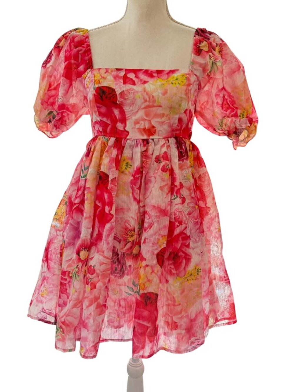 MAIN STRIP Vibrant Floral Babydoll Mini Dress